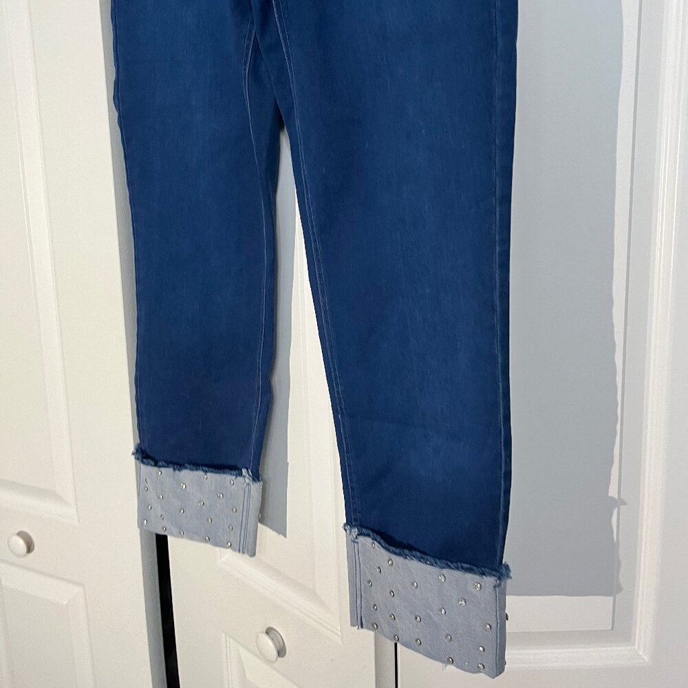 Fun Faux zipper stretch denim ankle jeans